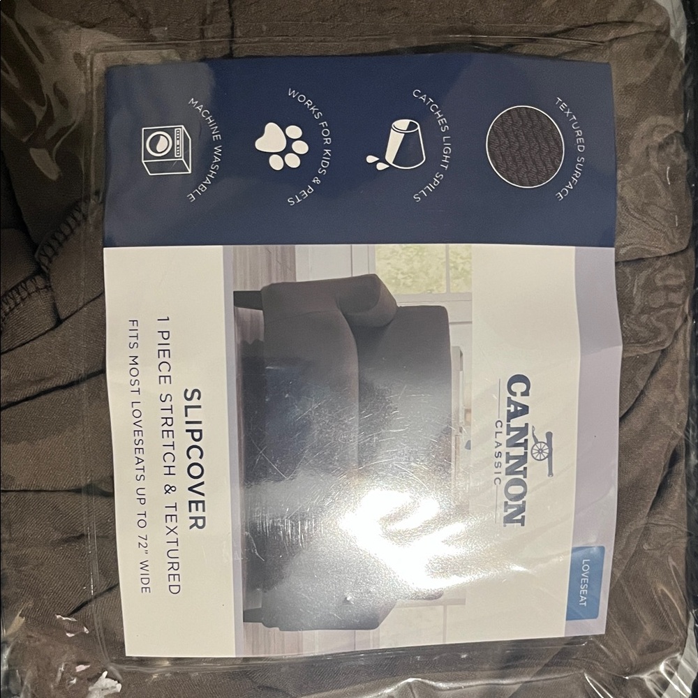 Canon Classic Brown Loveseat Slipcover